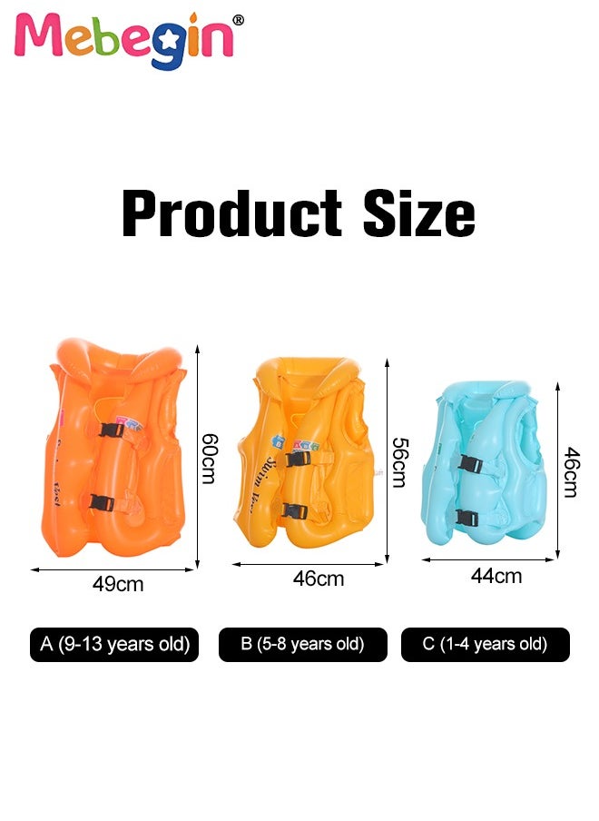 MEBEGIN 3Pcs Different Size Swim Vests Set for Kids, Floatation Vest with Adjustable Buckles, Buoyancy Swimming Aid Float Jackets for Learning Swiming, Perfect for Pool, Swim Lesson, Beach and Water Party  - Image 3