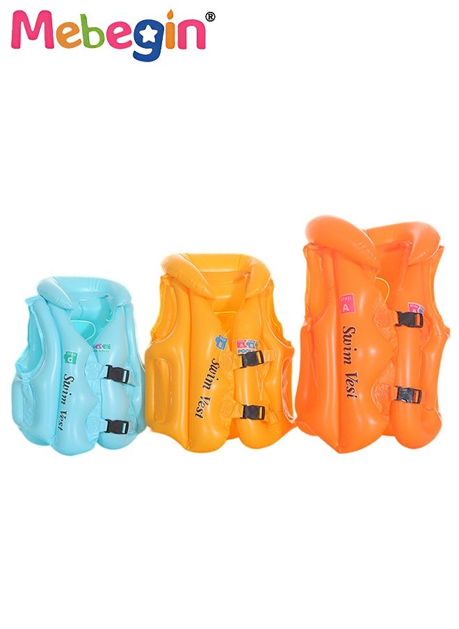 MEBEGIN 3Pcs Different Size Swim Vests Set for Kids, Floatation Vest with Adjustable Buckles, Buoyancy Swimming Aid Float Jackets for Learning Swiming, Perfect for Pool, Swim Lesson, Beach and Water Party  - Image 2