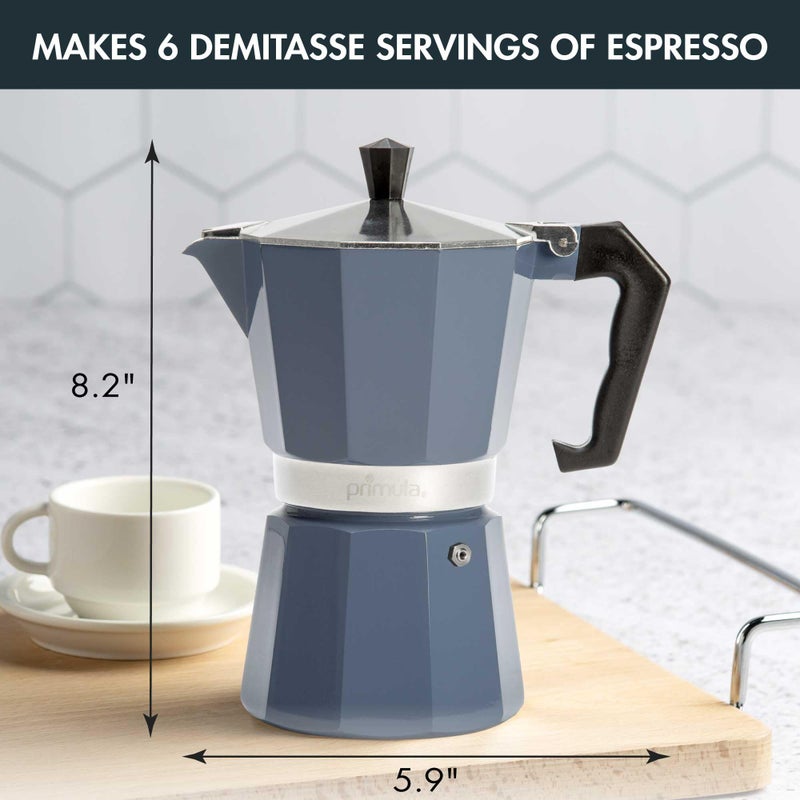 Primula Classic Stovetop Espresso and Coffee Maker, Moka Pot for Italian and Cuban CafÃ© Brewing, Greca Coffee Maker, Cafeteras, 6 Espresso Cups, Blue - Image 5