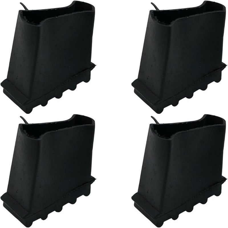 4 Pcs Black Rubber Ladder Foot Pads Non Slip Replacement For Folding Telescopic Herringbone Ladders - Image 1