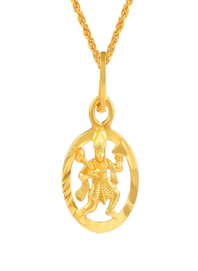 morir Gold Plated Brass Hanuman Pendant for Men and Women Bajrang Bali Locket for Good Health & Wealth - Image 1