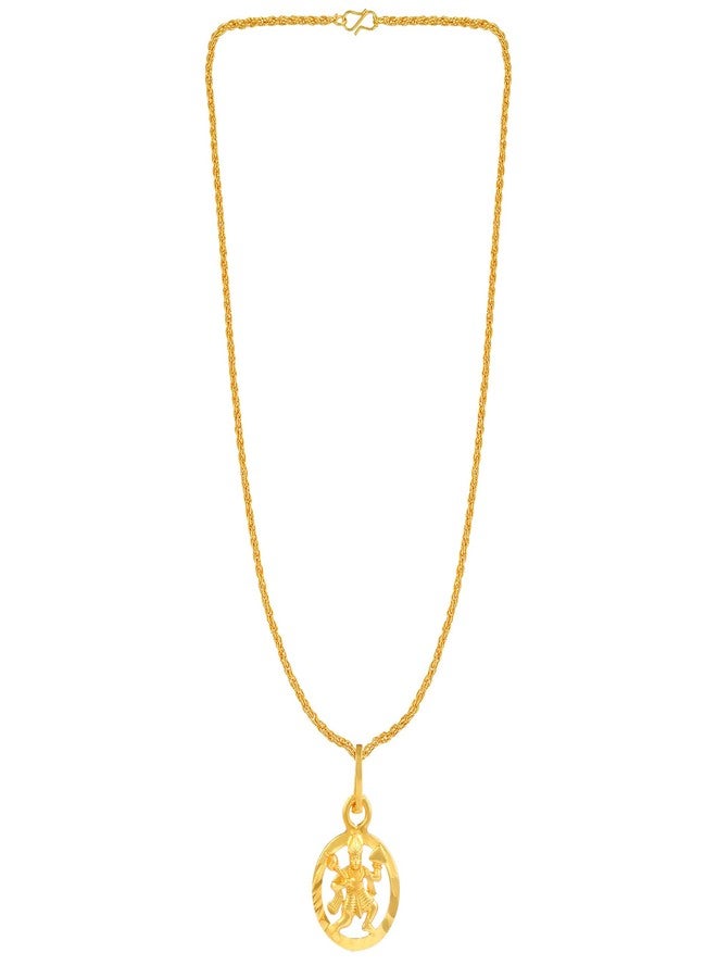 morir Gold Plated Brass Hanuman Pendant for Men and Women Bajrang Bali Locket for Good Health & Wealth - Image 5