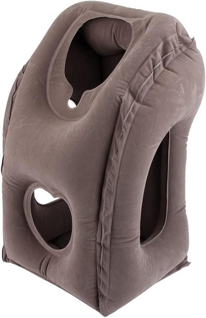 Portable Folding Inflatable Travel Ow for Home, Plane, Office Nap - G Rest Ow for K and Lumbar Port. for Plane Travel, Office Rest, and Nap on The Go! (Gray) - Image 1