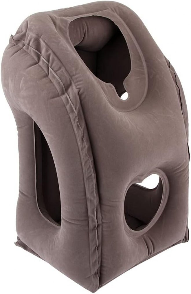 Portable Folding Inflatable Travel Ow for Home, Plane, Office Nap - G Rest Ow for K and Lumbar Port. for Plane Travel, Office Rest, and Nap on The Go! (Gray) - Image 4
