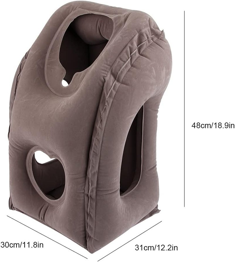 Portable Folding Inflatable Travel Ow for Home, Plane, Office Nap - G Rest Ow for K and Lumbar Port. for Plane Travel, Office Rest, and Nap on The Go! (Gray) - Image 3