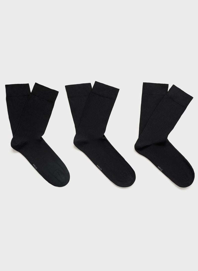 Mango Man 3 Pack Cotton Socks  - Image 1