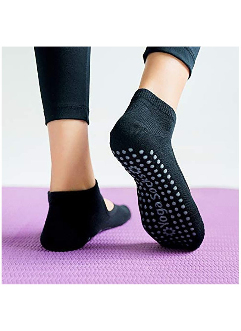 SYOSI Ladies Anti-Slip Yoga Socks, Pilates Socks, Anti-Slip Grip Socks for Sports Dance Backless Professional Anti-Slip Pilates Fitness(6 Pairs)  - Image 4