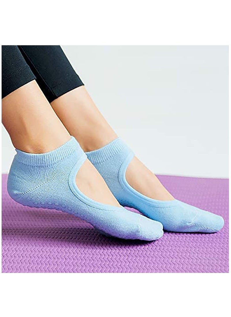 SYOSI Ladies Anti-Slip Yoga Socks, Pilates Socks, Anti-Slip Grip Socks for Sports Dance Backless Professional Anti-Slip Pilates Fitness(6 Pairs)  - Image 3