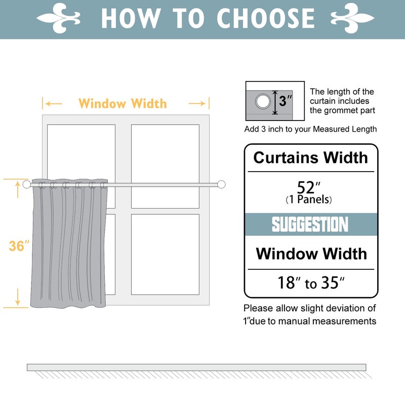 ChrisDowa Blackout Curtains 36 Inches Long for Living Room  Grommet Thermal Insulated Room Darkening Curtains for Bedroom (1 Panel Set  Aqua  52 x 36 Inch) - Image 5