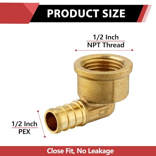 EFIELD 10-Pack EFIELD Pex Crimp Fittings 1/2"x1/2" Female Threaded NPT Elbow, ASTM F1807,(PEX1807106) - Image 2