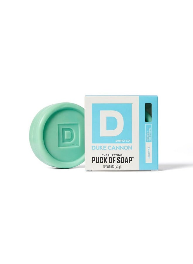 Duke Cannon Supply Co. Duke Cannon Supply Co. Bar Soap Puck Bundle - Men's Natural Rounded Bar Soap with Masculine Scents - Disc-Shaped Mens Soap - All Skin Types - Hydrating - Midway & Superior, 5 oz (4 Pack)  - Image 2