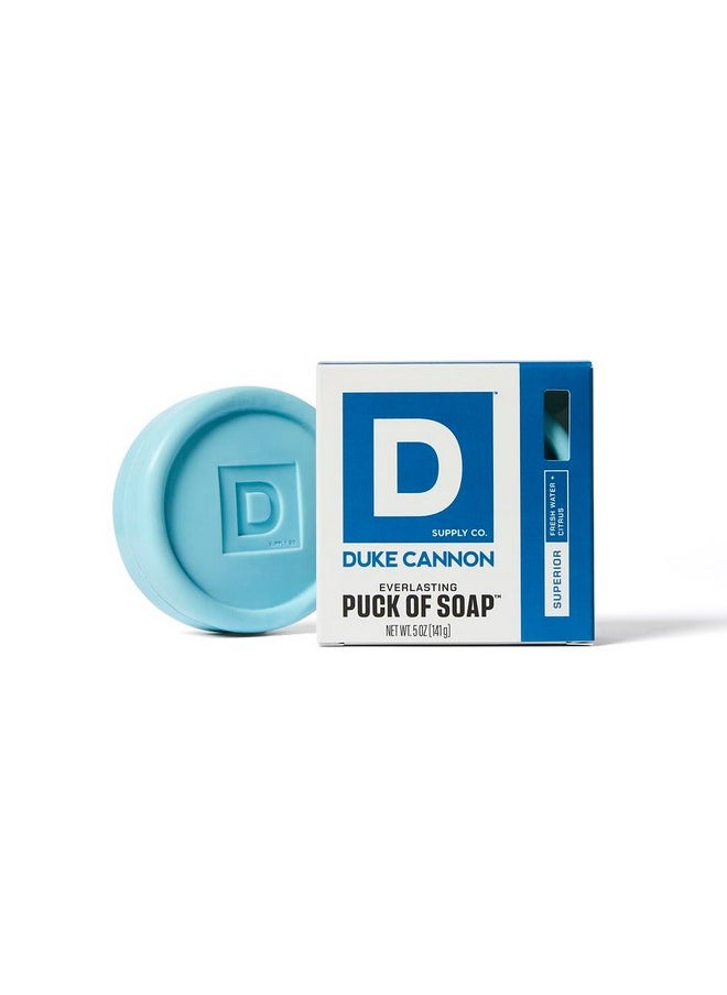 Duke Cannon Supply Co. Duke Cannon Supply Co. Bar Soap Puck Bundle - Men's Natural Rounded Bar Soap with Masculine Scents - Disc-Shaped Mens Soap - All Skin Types - Hydrating - Midway & Superior, 5 oz (4 Pack)  - Image 3