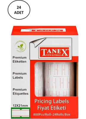 Toptan Bulurum Wholesale Find Tanex Price Tag Striped 12X21 mm White Motex 24's 