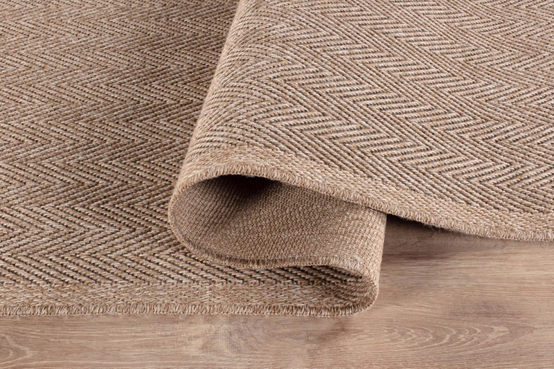 CAMILSON Easy Jute Rug 4x6, Indoor Outdoor Natural Color Fiber Area Rugs for Living Room Patio and Kitchen Rug Herringbone Seagrass Woven Design Easy - Cleaning Washable Outside Carpet Alfombras 4 x 6 - Image 5