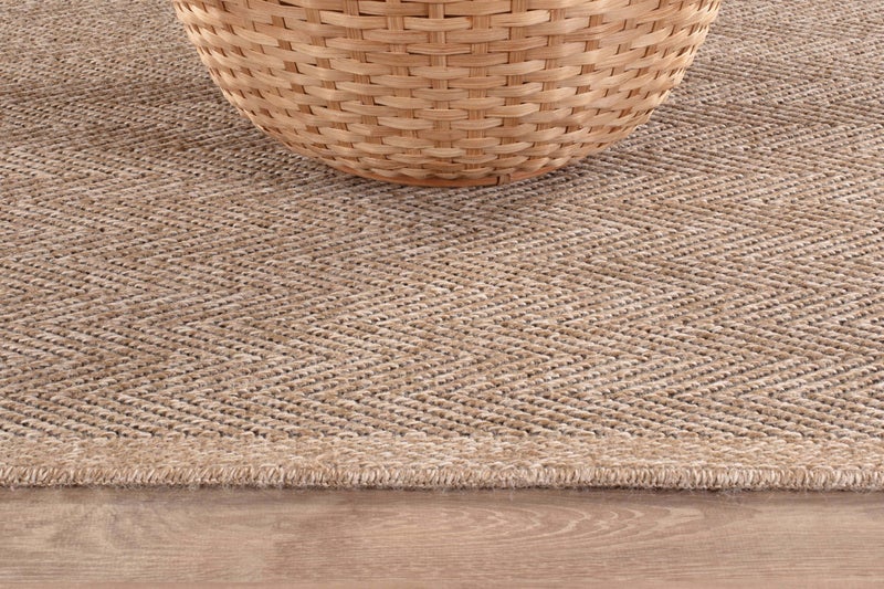 CAMILSON Easy Jute Rug 4x6, Indoor Outdoor Natural Color Fiber Area Rugs for Living Room Patio and Kitchen Rug Herringbone Seagrass Woven Design Easy - Cleaning Washable Outside Carpet Alfombras 4 x 6 - Image 3