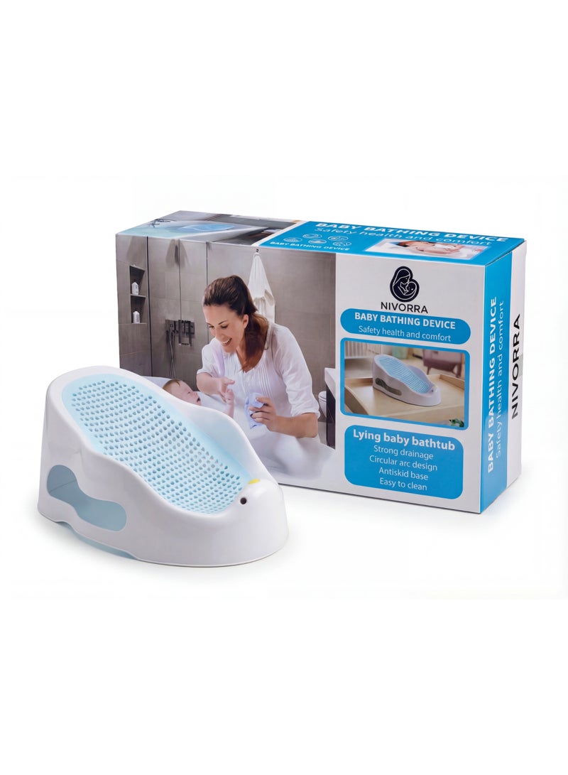 NIVORRA Baby Bathing Device - Ergonomic Anti-Slip Infant Bath Seat & Support, Non-Toxic, Easy to Clean Lying Bathtub - Image 2