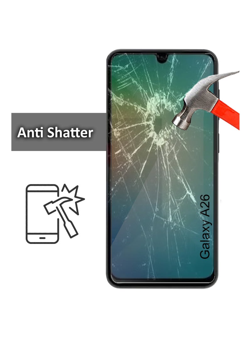 Generic - Samsung Galaxy A26- Tempered Glass Screen Protector – High Transparency, Delicate Touch, Anti-Explosion, Smooth Arc Edges, Easy Installation, 9H Hardness HD Tempered Glass Screen Protector 99% Transparency with device's original screen clarity and brightness-Clear - Image 1