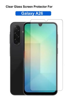 Samsung Galaxy A26- Tempered Glass Screen Protector – High Transparency, Delicate Touch, Anti-Explosion, Smooth Arc Edges, Easy Installation, 9H Hardness HD Tempered Glass Screen Protector 99% Transparency with device's original screen clarity and brightness-Clear