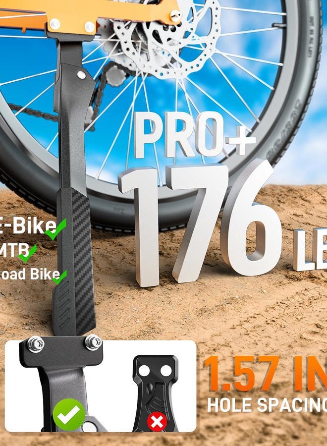 HENMI Bike Kickstand for 24-29 Inch Bicycle, 2 Holes Extra Stable Max Load 176LBS, Non-Slip Base Adult Bicycle Kickstand for Mountain Bike, E-Bike - Image 4