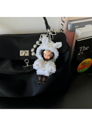 Black fur lace doll pendant
