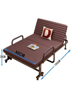 Generic Folding Bed Portable Foldable Bed with Mattress Adult Folding Bed with Wheels Steel Frame Side Pockets and Armrests Adjustable Back for Home Office and Hospital  - Image 2