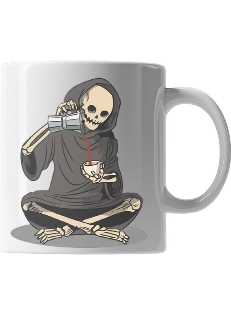 كوب سيراميك مطبوع - كوب قهوة متين، مثالي للمنزل والمكتب والهدايا - مصنوع من السيراميك عالي الجودة - تصميم مطبوع أنيق - سهل التنظيف - للمشروبات الساخنة والباردة - SC4427XI - Image 1