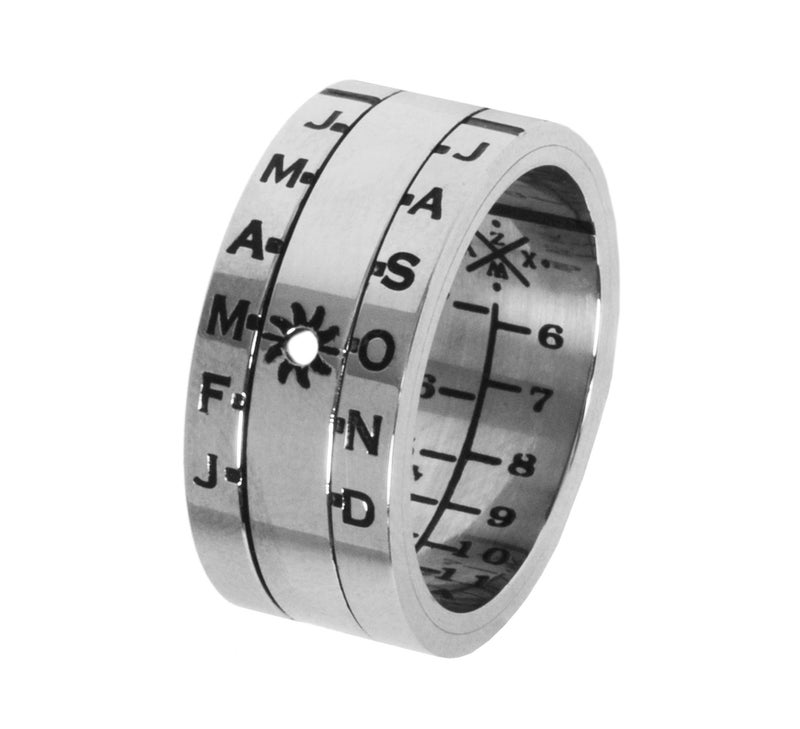 Retroworks Sundial Ring Silver Finish Size 12 Silver