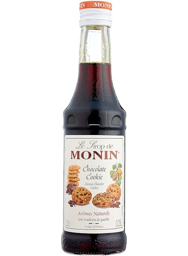 Monin Premium Chocolate Cookie Flavored Syrup for Coffee and Beverages - 250ml - Image 1