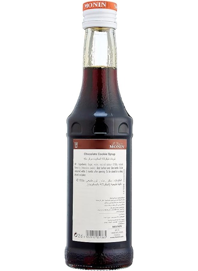 Monin Premium Chocolate Cookie Flavored Syrup for Coffee and Beverages - 250ml - Image 2