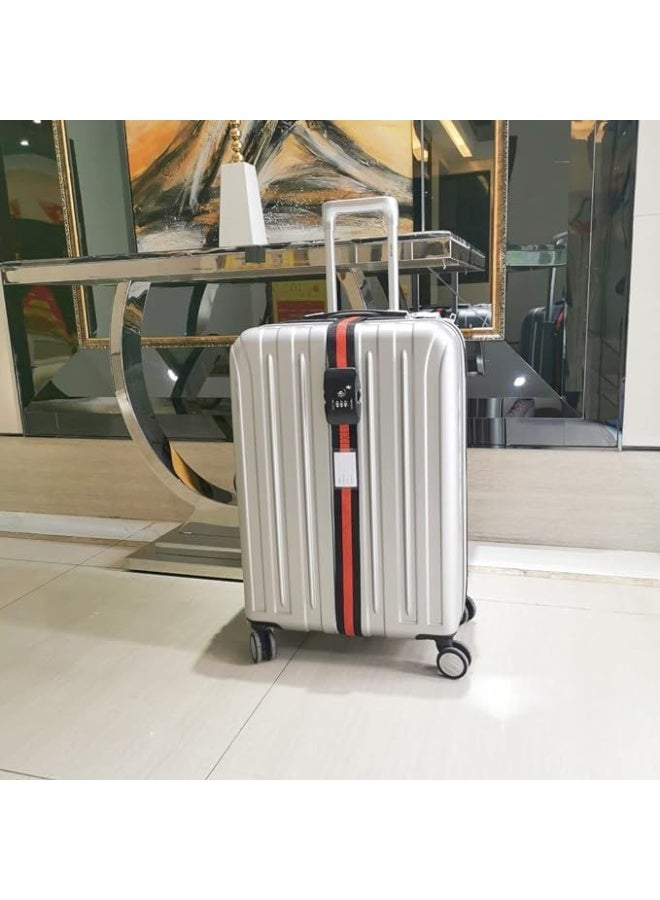 أمازينج. إي جي بي ذا باك | حزام أمتعة معتمد من إدارة أمن النقل الأمريكية (TSA) مع قفل برقم سري مكون من 3 أرقام، تصميم متقاطع، قابل للتعديل من 200 إلى 405 سم، نايلون شديد التحمل، أسود، لحقائب السفر من 20 إلى 34 بوصة (أسود_أحمر) - Image 4