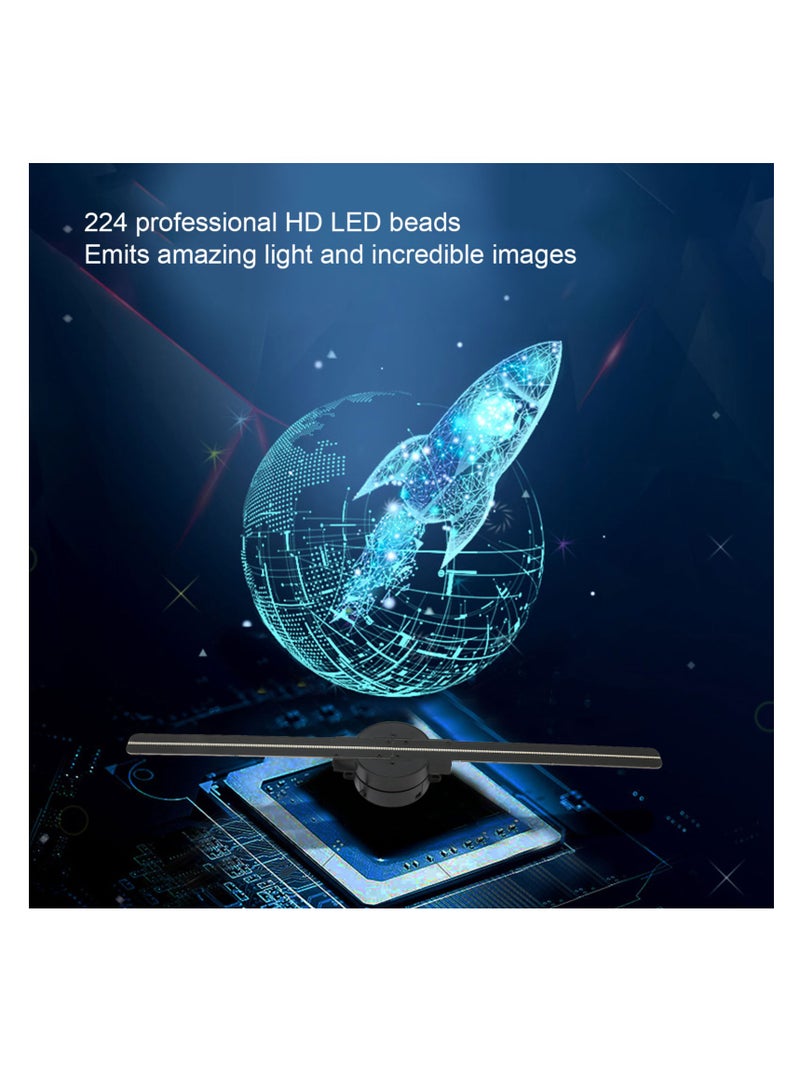3D Hologram Fan 16.5in 2000x224 WiFi 3D Projector with 224 LED Light Beads for Business Store Advertising 100‑240V EU Plug