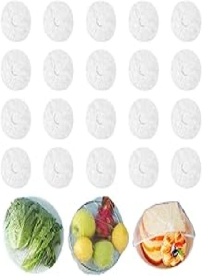 TOULIFLY Cling Film, Stretchable Cling Film, 100 Pieces Airtight Cling Film, Reusable Plastic Food Covers for Food Storage, Hotel Shower Caps