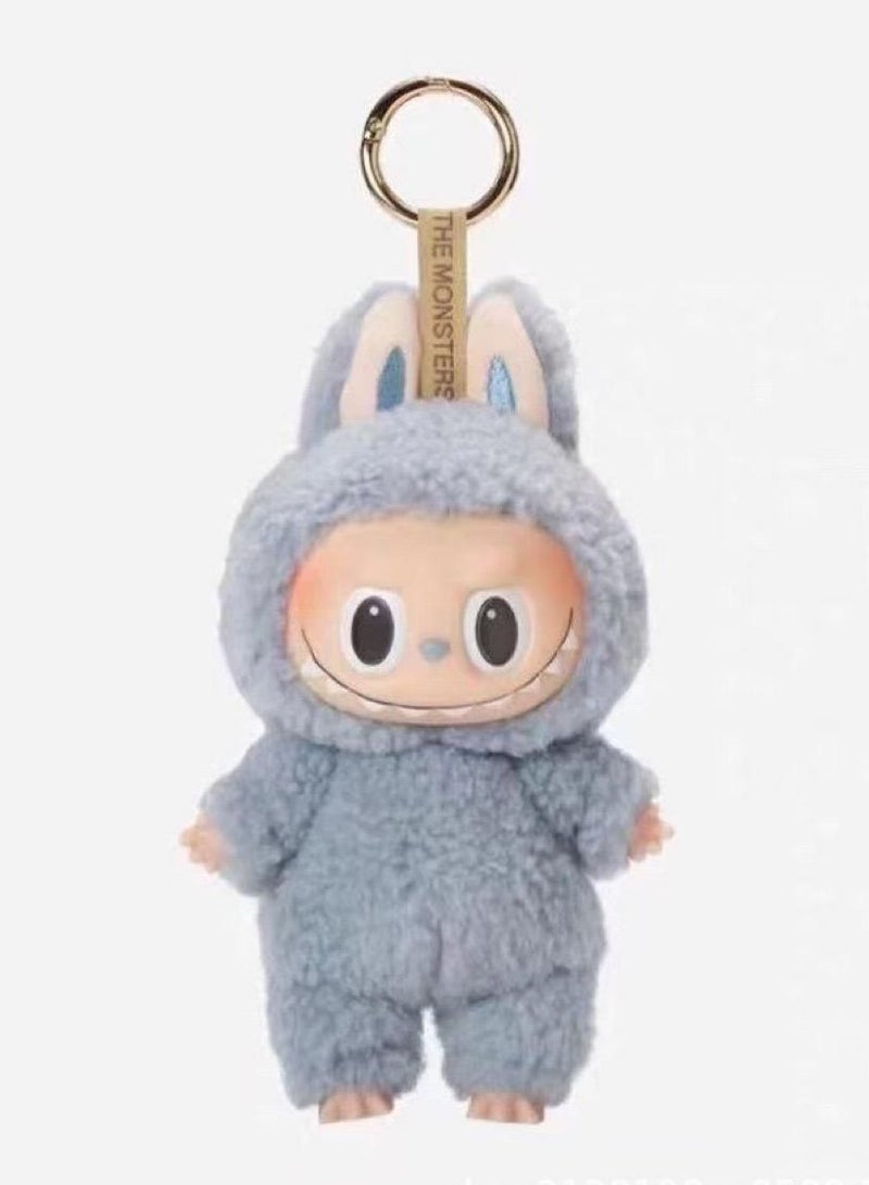 LABUBU Labubu 1st Generation Bunny Keychain – Cute Plush Bag Charm for Kids & Adults (gray)  - Image 1