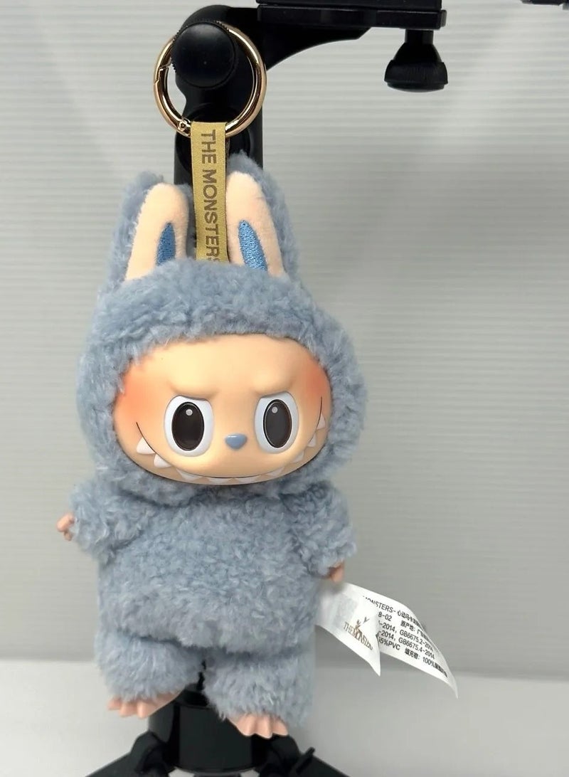 LABUBU Labubu 1st Generation Bunny Keychain – Cute Plush Bag Charm for Kids & Adults (gray)  - Image 2