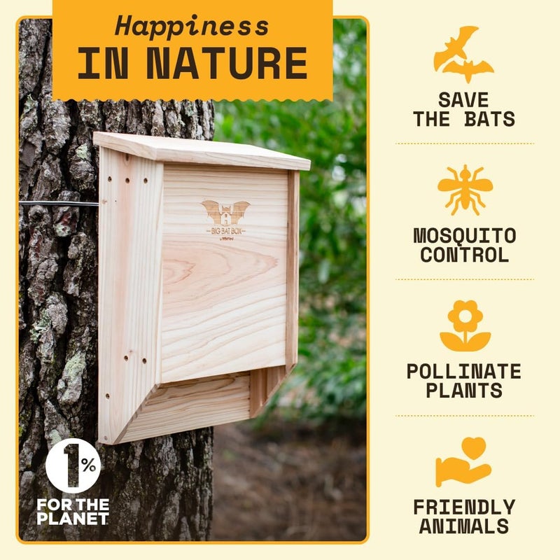 WildYard Cedar Bat House Kit - 2 Chamber, Holds 75 - Weatherproof Bat Shelters for Outdoors - Simple Installation Kit & Outdoor Shelter - Wildlife House for Patio & Colony Attraction - Image 2
