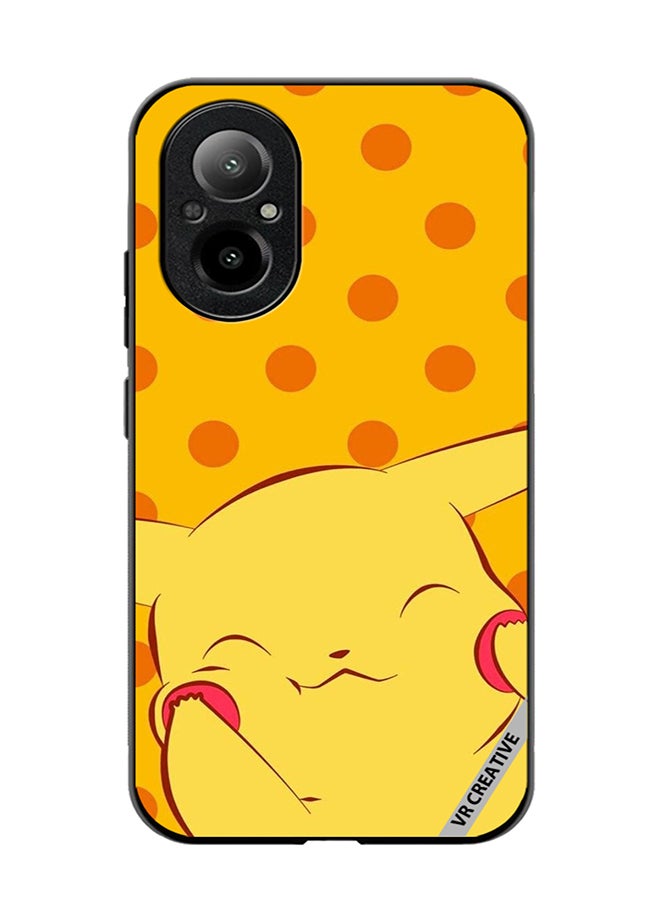 VR CREATIVE Protective Case Cover For Realme C67 4G Cheeky Pikachu Design Multicolour - Image 1