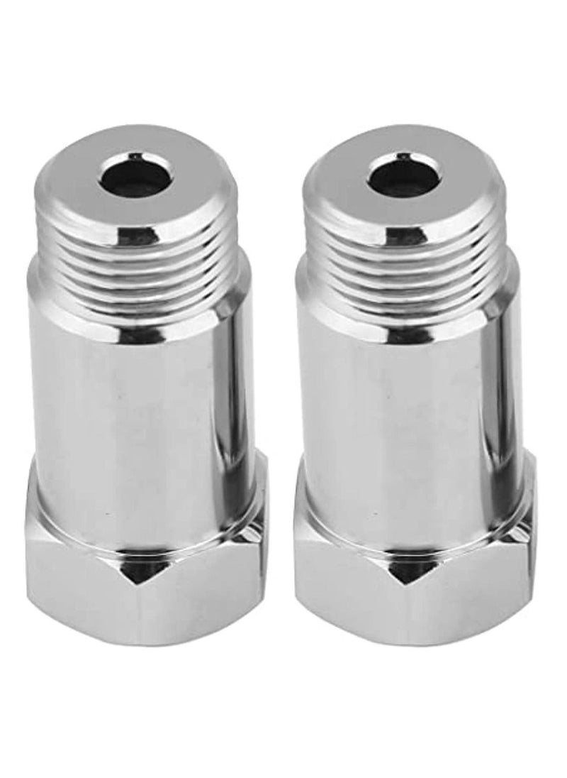 OIMG O2 Sensor Spacer 2 Pcs Universal 45 Mm M18*1 5 Check Engine Light Eliminator Adapter O2 Oxygen Sensor Spacer Extender Adapater Isolator For Exhaust Systems Silver  - Image 1