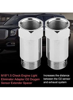OIMG O2 Sensor Spacer 2 Pcs Universal 45 Mm M18*1 5 Check Engine Light Eliminator Adapter O2 Oxygen Sensor Spacer Extender Adapater Isolator For Exhaust Systems Silver  - Image 3