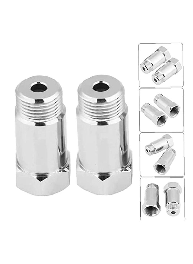 OIMG - O2 Sensor Spacer 2 Pcs Universal 45 Mm M18*1 5 Check Engine Light Eliminator Adapter O2 Oxygen Sensor Spacer Extender Adapater Isolator For Exhaust Systems Silver - Image 1