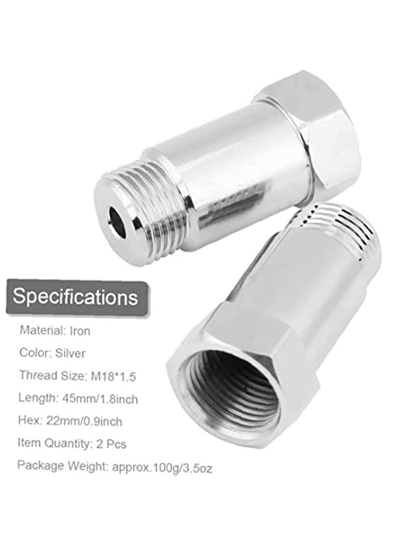 OIMG - O2 Sensor Spacer 2 Pcs Universal 45 Mm M18*1 5 Check Engine Light Eliminator Adapter O2 Oxygen Sensor Spacer Extender Adapater Isolator For Exhaust Systems Silver - Image 1