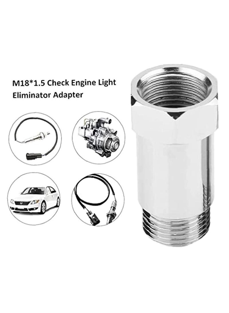 OIMG O2 Sensor Spacer 2 Pcs Universal 45 Mm M18*1 5 Check Engine Light Eliminator Adapter O2 Oxygen Sensor Spacer Extender Adapater Isolator For Exhaust Systems Silver  - Image 2