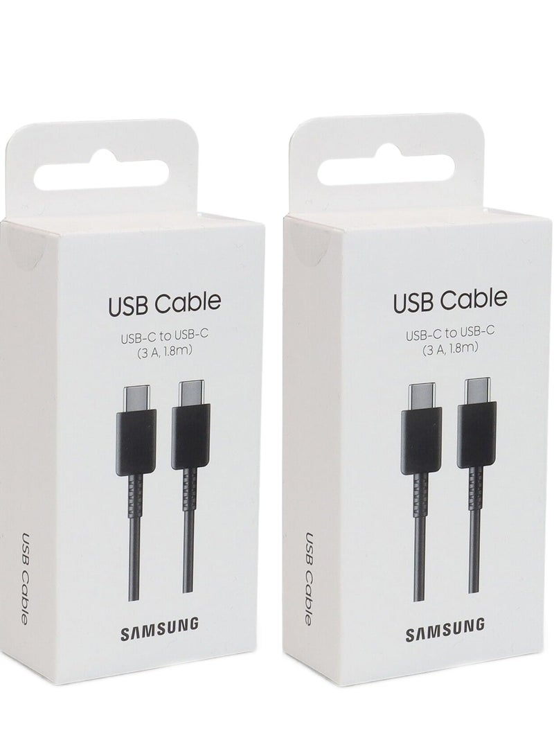 ELTRAZONE USB-C Fast Charging Cable - Type C Cord Charger (3A 1.8m), High-Speed Data Transfer, Rapid Charging - Black, 2-Pack - Image 1