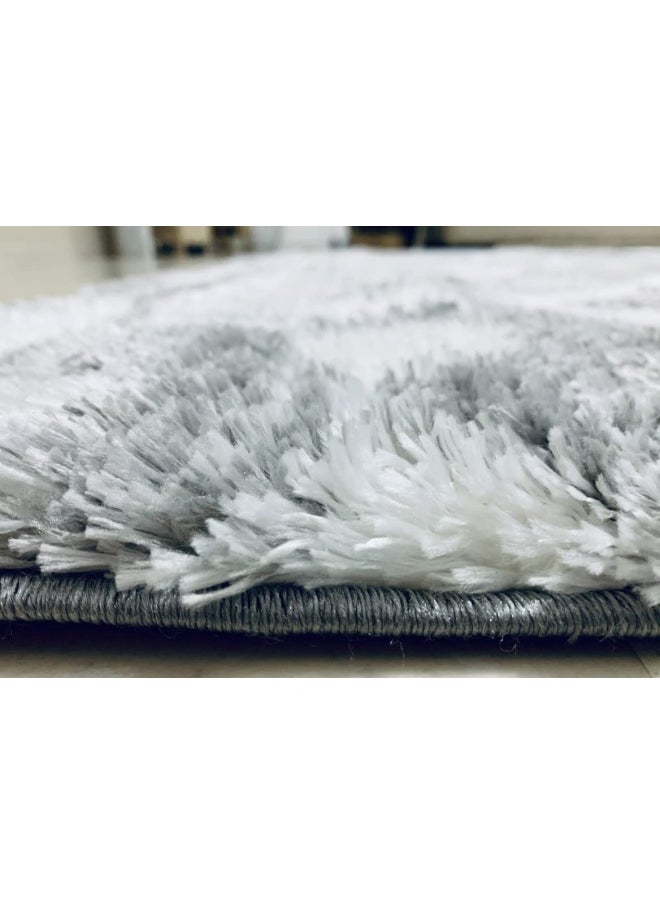 HANDPICKED FURNITURE Fluffy Shaggy Grey Rectangular Carpet Ultra Soft Area Carpets For Bed Room Living Room And Dining Room Anti-Slip Floor Carpets Easy To Clean Made In Turkey  - Image 4