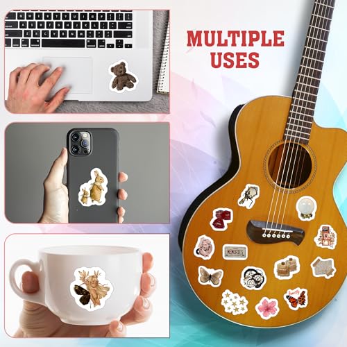 True Flair Trueflair Vintage Vinyl Pack of 52 Stickers, Random Designs, for Scrapbook, Journal, Diary, Journalling, Mobile, Waterproof, Self-Adhesive (Vintage Design 3) - Image 3