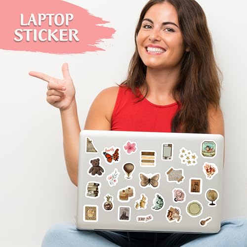 True Flair Trueflair Vintage Vinyl Pack of 52 Stickers, Random Designs, for Scrapbook, Journal, Diary, Journalling, Mobile, Waterproof, Self-Adhesive (Vintage Design 3) - Image 2