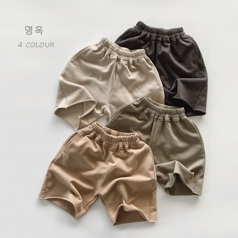 Boys' Shorts Summer Smooth Cotton Sense Sweater Pants Girls' Thin Casual All-match Five-point Pants Baby Korean Children's Wear - Image 2