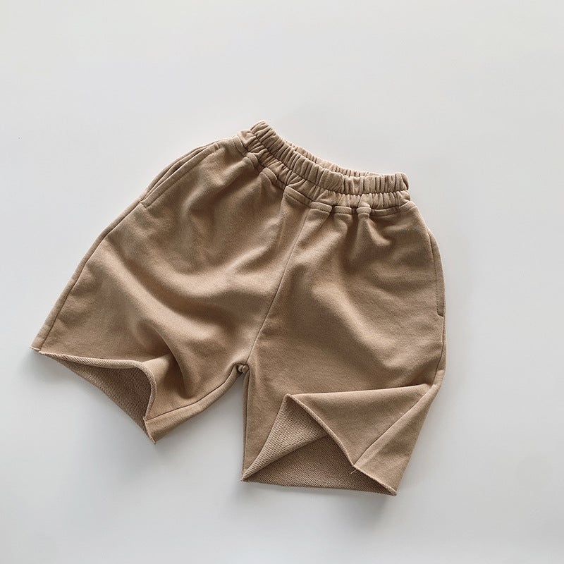 Boys' Shorts Summer Smooth Cotton Sense Sweater Pants Girls' Thin Casual All-match Five-point Pants Baby Korean Children's Wear - Image 1