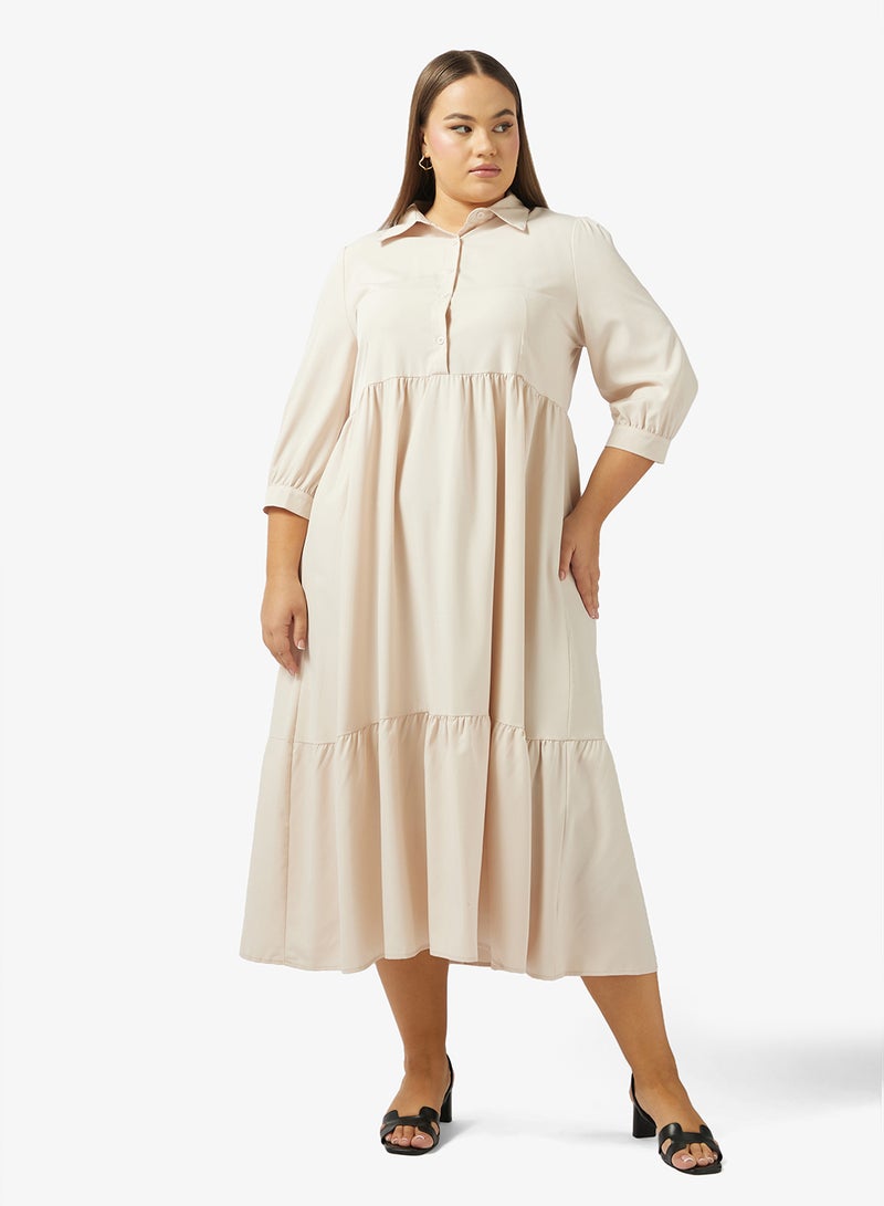 جينجر بلس فستان - بأزرار وطبقات - Image 5