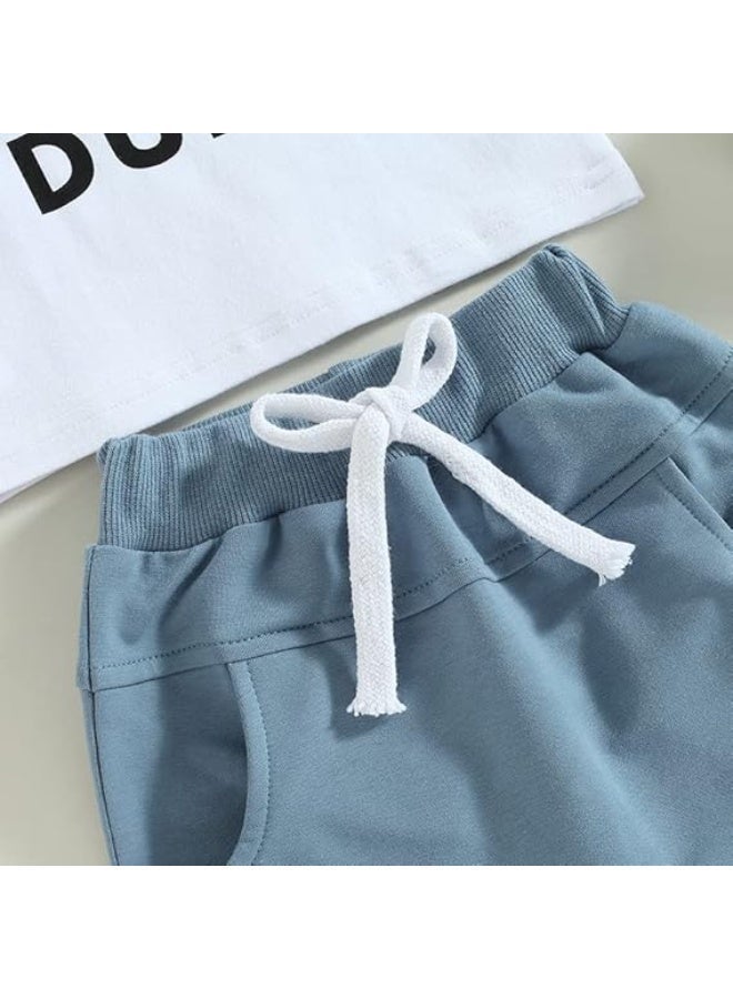 DOOKOO Boy Baby Clothes Dad's Little Dude Short Sleeve Shirts and Drawstring Shorts Toddler Summer Cute Outfit - Image 3