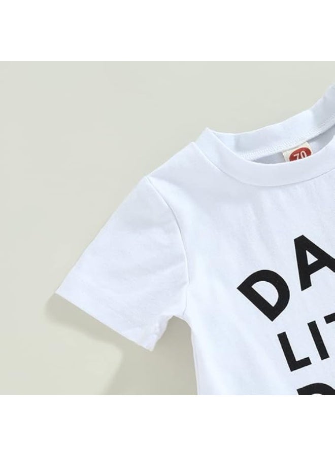 DOOKOO Boy Baby Clothes Dad's Little Dude Short Sleeve Shirts and Drawstring Shorts Toddler Summer Cute Outfit - Image 4